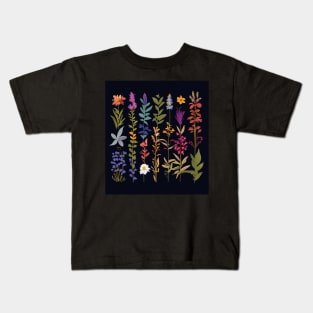 Floral Herb Harmony: Nature's Medley Kids T-Shirt